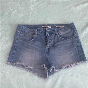 Wild Blue High Waisted Cut off Shorts